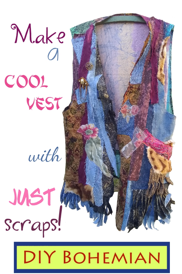 make a cool vest with just scraps! Click to go to tutorial.